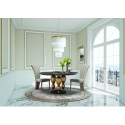 Imperador Small Round Marble Top Dining Table