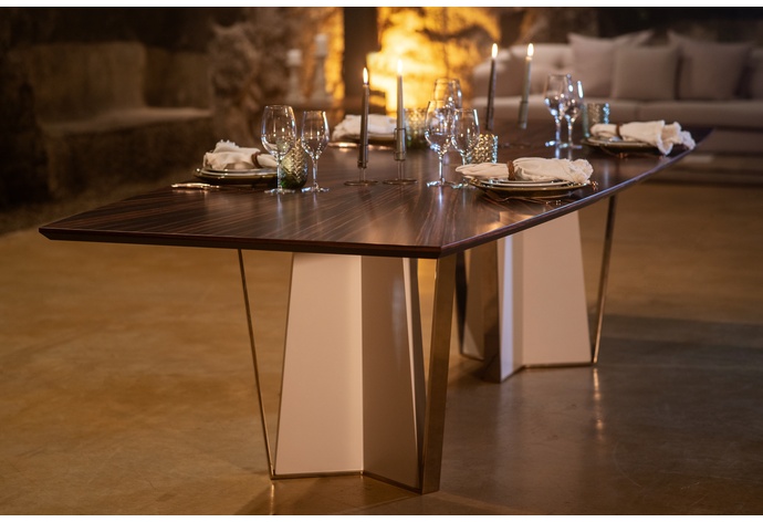 Giulia Boat Shape Fixed Top Dining Table